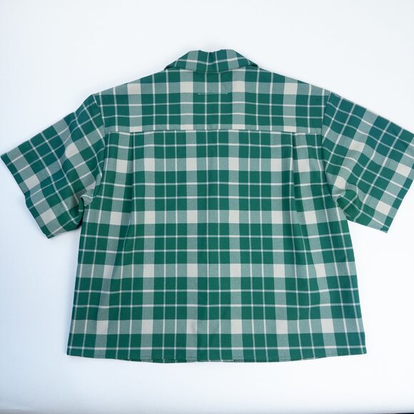 EUC $595 MM6 Maison Margiela Oversized Green Check Boxy Top IT 40 US 4 - Picture 6 of 8